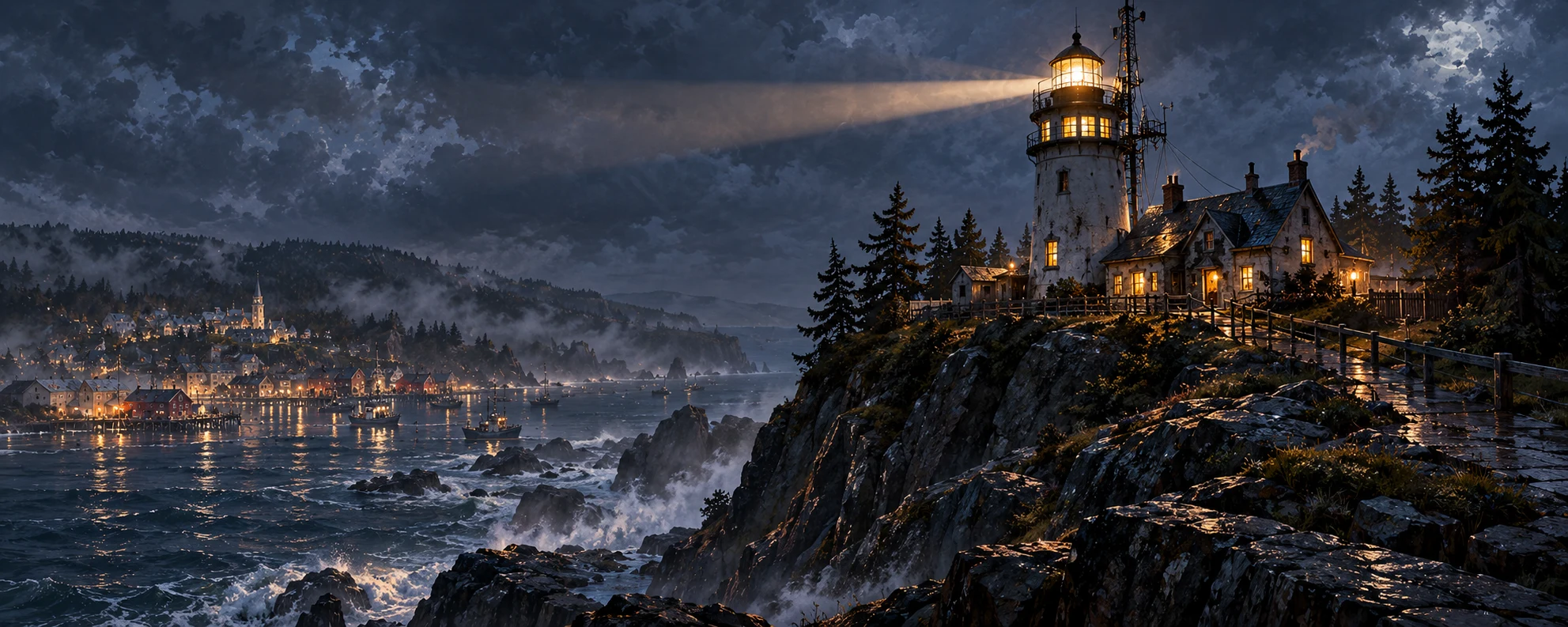 Beacon Point lighthouse overlooking Grey Harbor